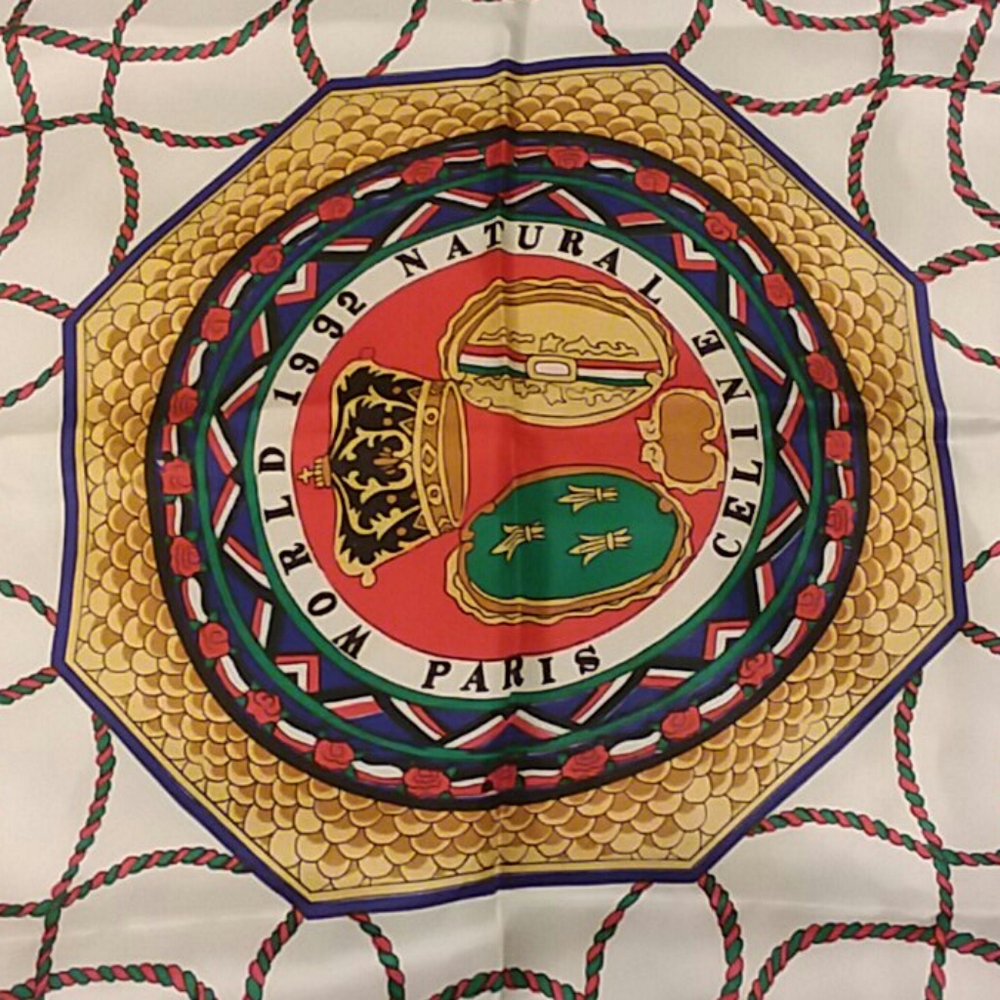 Vintage Celine Natural World 1992 Silk Scarf